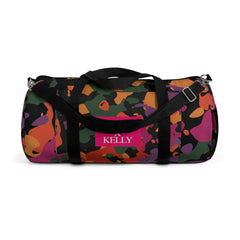 Camouflage Colorblock Duffel Bag — "KAMO x KELLY" Personalized Gym & Travel Bag
