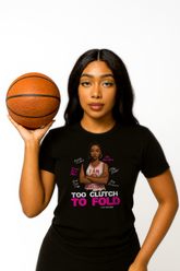 "Too Clutch To Fold" Women’s Basketball Graphic Tee - Heavyweight Unisex Cotton T-Shirt