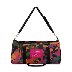 Camouflage Colorblock Duffel Bag — "KAMO x KELLY" Personalized Gym & Travel Bag