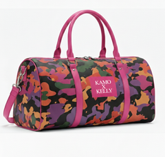 Camouflage Colorblock Duffel Bag — "KAMO x KELLY" Personalized Gym & Travel Bag